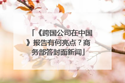 《跨国公司在中国》报告有何亮点？商务部答封面新闻