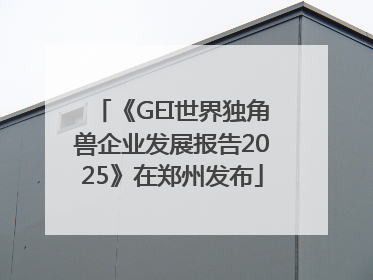 《GEI世界独角兽企业发展报告2025》在郑州发布