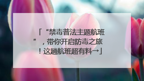 “禁毒普法主题航班”，带你开启防毒之旅！这趟航班超有料→