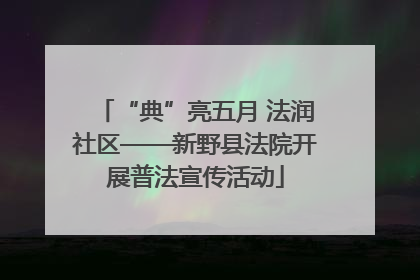 “典”亮五月 法润社区——新野县法院开展普法宣传活动