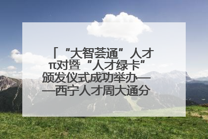 “大智荟通”人才π对暨“人才绿卡”颁发仪式成功举办——西宁人才周大通分会场亮点纷呈