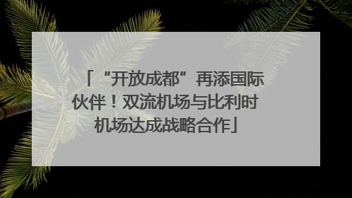 “开放成都”再添国际伙伴！双流机场与比利时机场达成战略合作