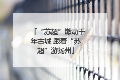 “苏超”燃动千年古城 跟着“苏超”游扬州