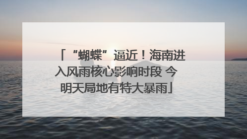 “蝴蝶”逼近！海南进入风雨核心影响时段 今明天局地有特大暴雨