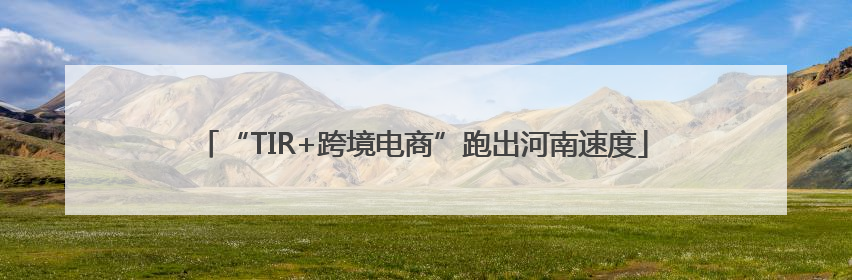 “TIR+跨境电商”跑出河南速度