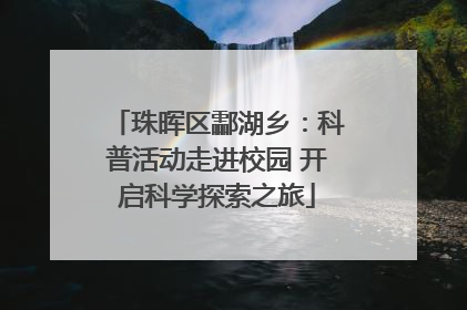 珠晖区酃湖乡：科普活动走进校园 开启科学探索之旅
