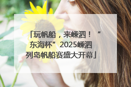 玩帆船，来嵊泗！“东海杯”2025嵊泗列岛帆船赛盛大开幕