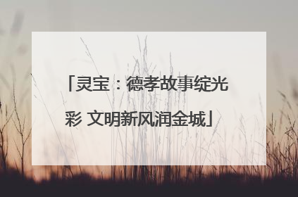 灵宝：德孝故事绽光彩 文明新风润金城