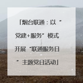 烟台联通：以“党建+服务”模式开展“联通服务日”主题党日活动