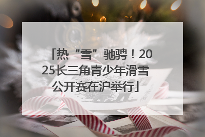 热“雪”驰骋！2025长三角青少年滑雪公开赛在沪举行