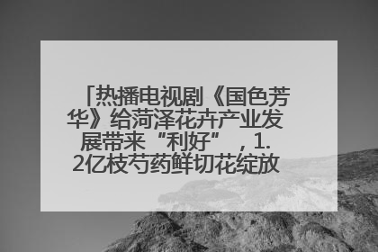 热播电视剧《国色芳华》给菏泽花卉产业发展带来“利好”，1.2亿枝芍药鲜切花绽放“国色芳华”