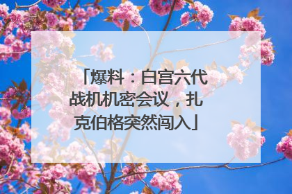 爆料：白宫六代战机机密会议，扎克伯格突然闯入