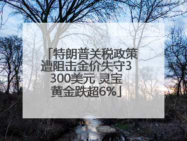 特朗普关税政策遭阻击金价失守3300美元 灵宝黄金跌超6%