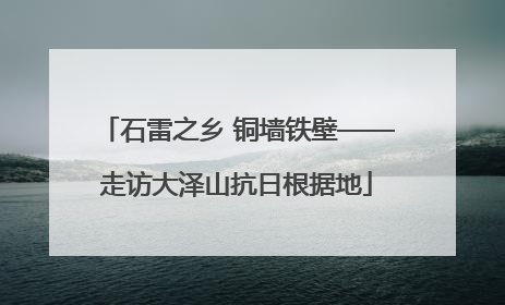 石雷之乡 铜墙铁壁——走访大泽山抗日根据地