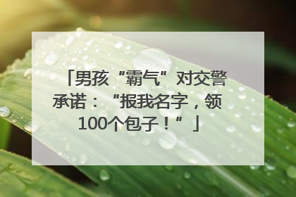 男孩“霸气”对交警承诺：“报我名字，领100个包子！”