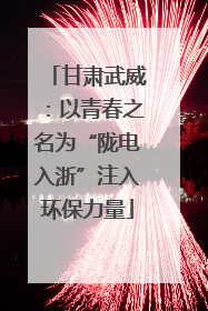 甘肃武威：以青春之名为“陇电入浙”注入环保力量