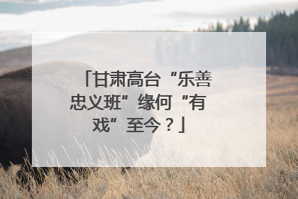 甘肃高台“乐善忠义班”缘何“有戏”至今？