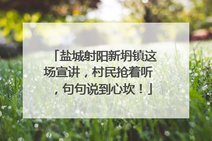 盐城射阳新坍镇这场宣讲，村民抢着听，句句说到心坎！