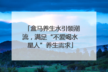 盒马养生水引领潮流，满足“不爱喝水星人”养生需求