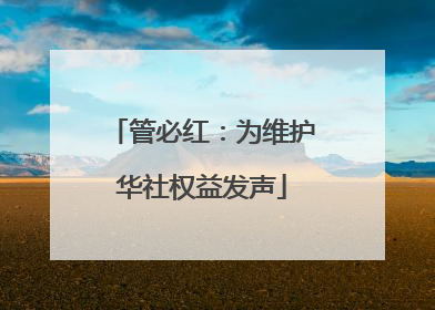 管必红：为维护华社权益发声