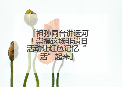祖孙同台讲运河！崇福这场非遗日活动让红色记忆“活”起来