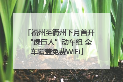 福州至衢州下月首开“绿巨人”动车组 全车覆盖免费WiFi