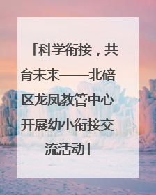 科学衔接，共育未来——北碚区龙凤教管中心开展幼小衔接交流活动