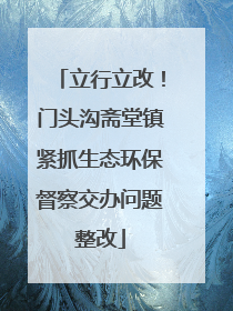立行立改！门头沟斋堂镇紧抓生态环保督察交办问题整改