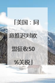 美国：同意推迟对欧盟征收50%关税