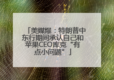 美媒爆：特朗普中东行期间承认自己和苹果CEO库克“有点小问题”