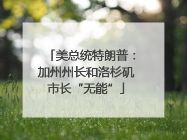 美总统特朗普：加州州长和洛杉矶市长“无能”