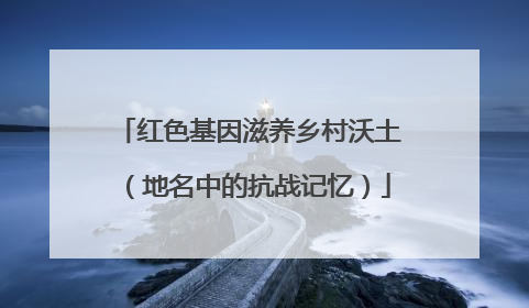 红色基因滋养乡村沃土（地名中的抗战记忆）