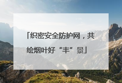 织密安全防护网，共绘烟叶好“丰”景