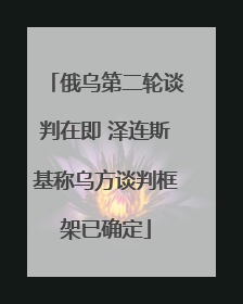 俄乌第二轮谈判在即 泽连斯基称乌方谈判框架已确定