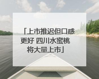 上市推迟但口感更好 四川水蜜桃将大量上市