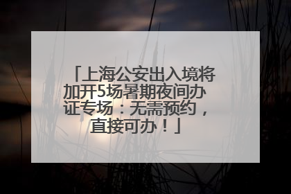 上海公安出入境将加开5场暑期夜间办证专场：无需预约，直接可办！