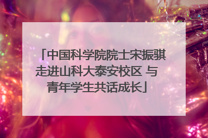 中国科学院院士宋振骐走进山科大泰安校区 与青年学生共话成长