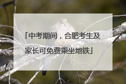 中考期间，合肥考生及家长可免费乘坐地铁