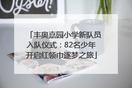 丰奥嘉园小学新队员入队仪式：82名少年开启红领巾逐梦之旅
