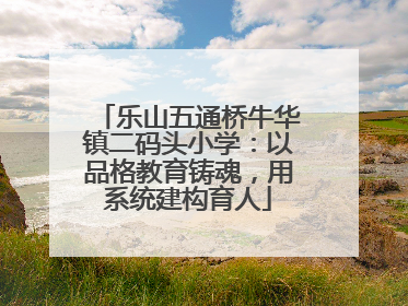 乐山五通桥牛华镇二码头小学：以品格教育铸魂，用系统建构育人