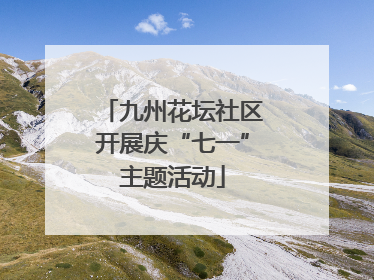 九州花坛社区开展庆“七一”主题活动