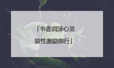 书香润泽心灵 狼性激励前行