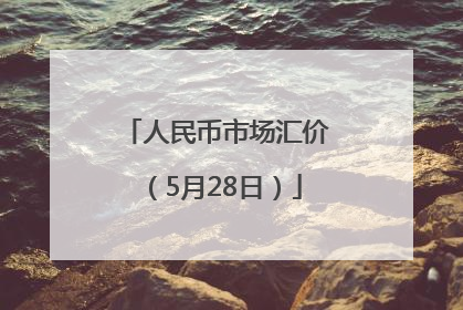 人民币市场汇价（5月28日）