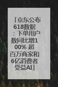 京东公布618数据：下单用户数同比增100% 超百万商家和6亿消费者受益AI