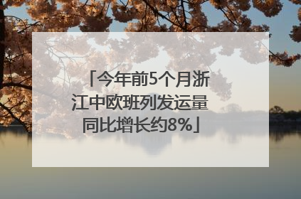 今年前5个月浙江中欧班列发运量同比增长约8%