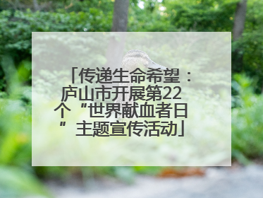 传递生命希望：庐山市开展第22个“世界献血者日”主题宣传活动