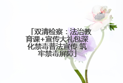 双清检察：法治教育课+宣传大礼包深化禁毒普法宣传 筑牢禁毒屏障