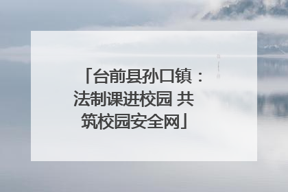 台前县孙口镇：法制课进校园 共筑校园安全网