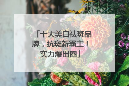 十大美白祛斑品牌，抗斑新霸主！实力爆出圈