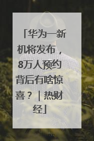 华为一新机将发布，8万人预约背后有啥惊喜？｜热财经